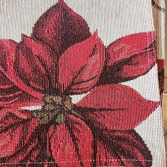 Set of 2 Fabric Christmas Placemats Poinsettia Tapestry-look - Picture 7 of 9